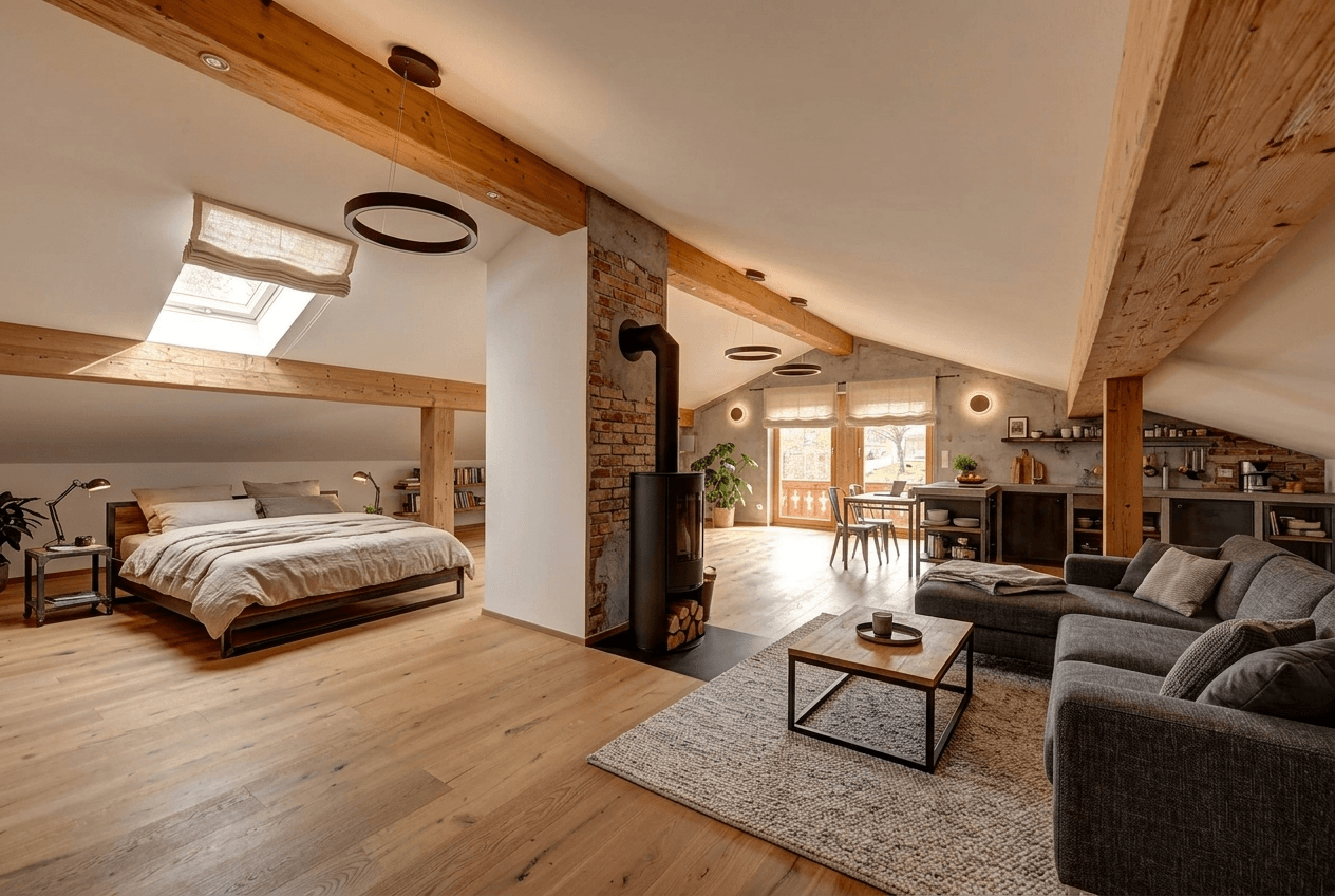 Design de interiores em estilo Loft / Industrial — studio por GenRoom AI