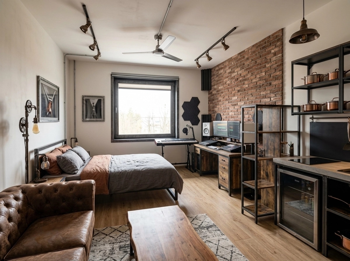 Design de interiores em estilo Loft / Industrial — studio por GenRoom AI