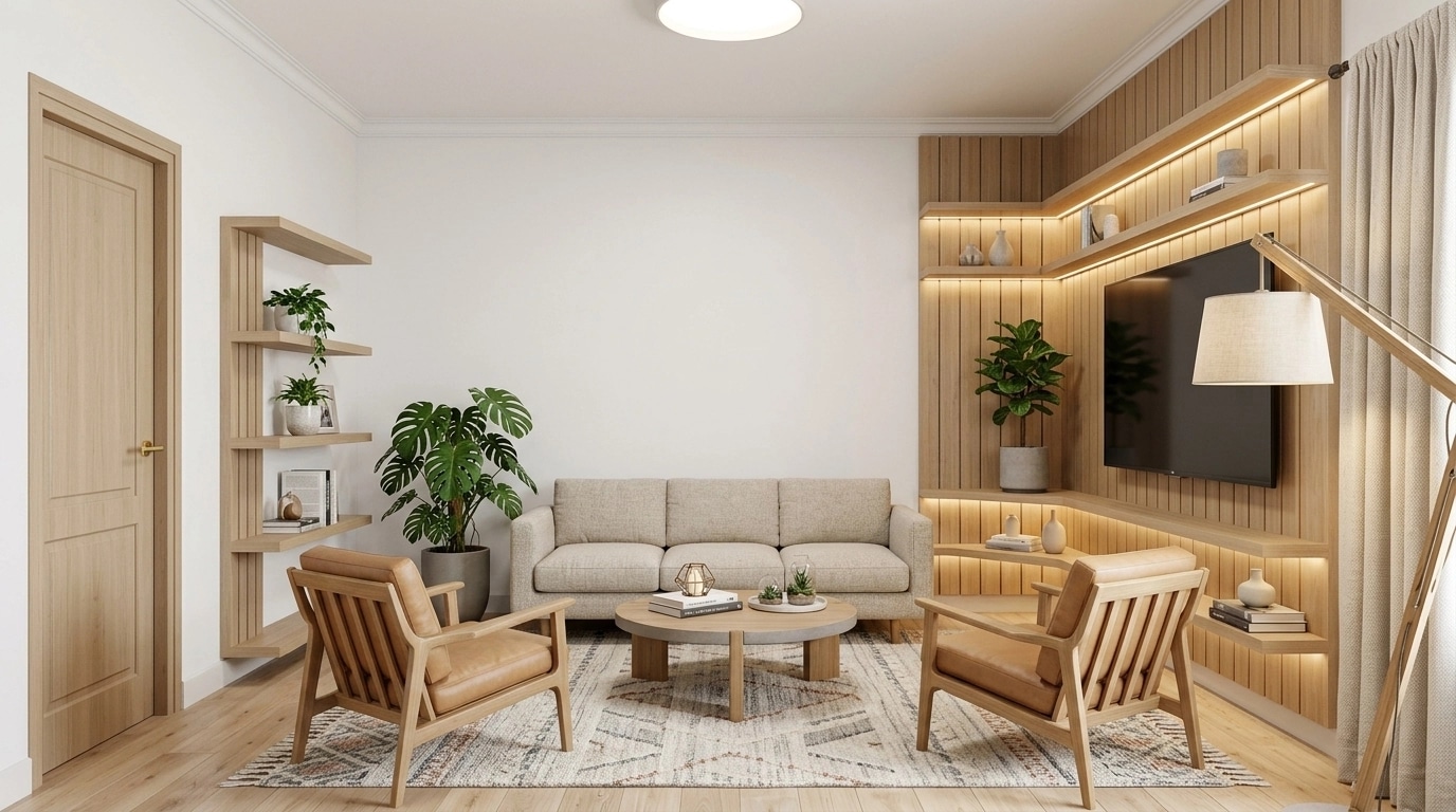 Scandinavian Living Room design — interior photo by GenRoom AI