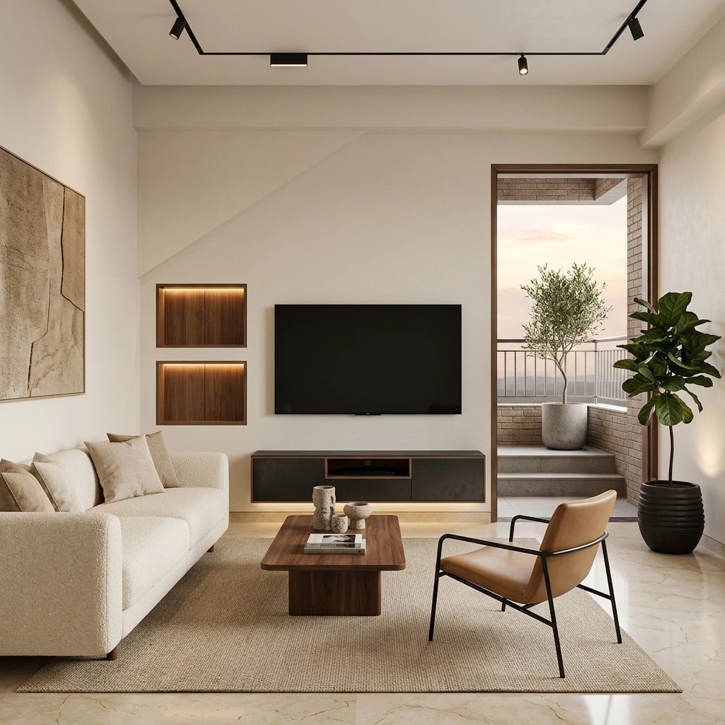 Interior design in Minimalism style — Living Room by GenRoom AI
