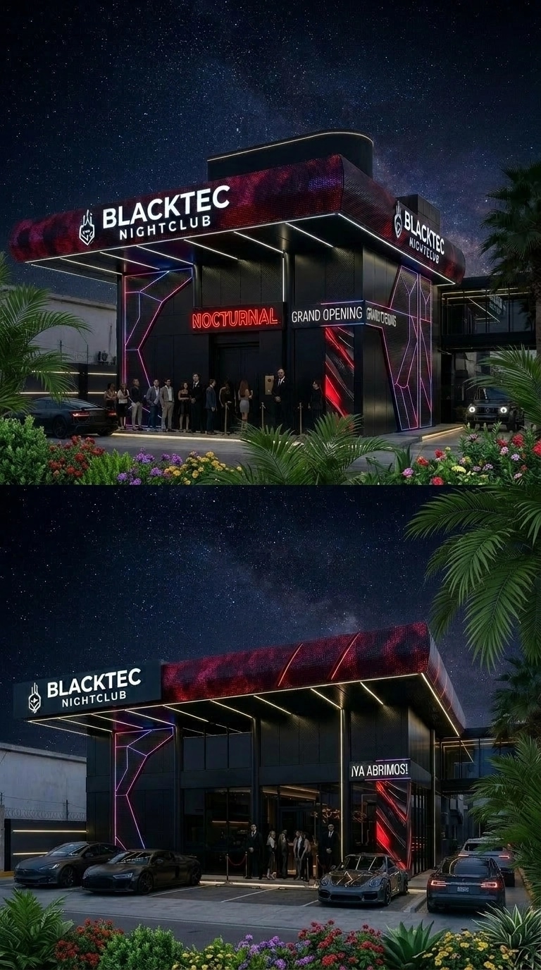 Facade design in Blacktec Facade style — Facade by GenRoom AI