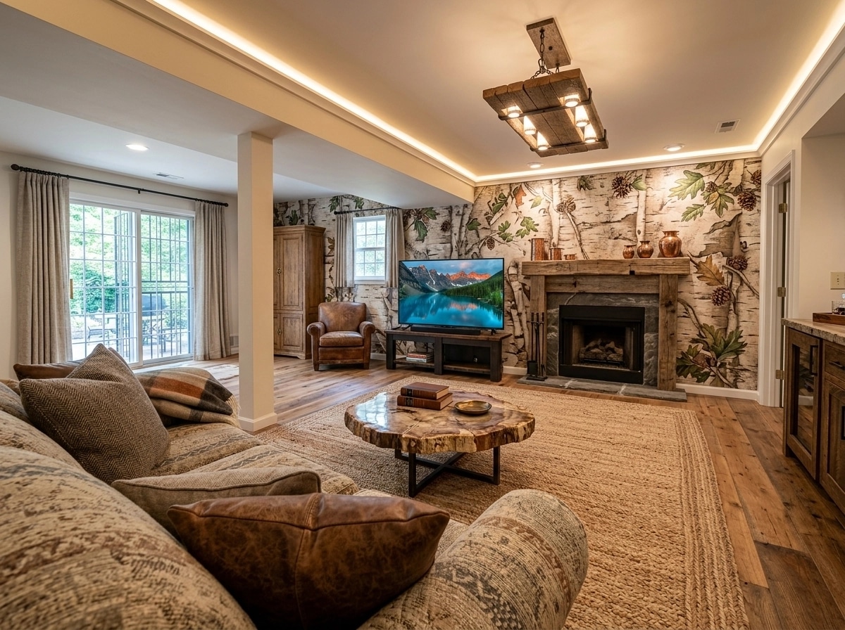 Interior design in Rustic style — Living Room by GenRoom AI