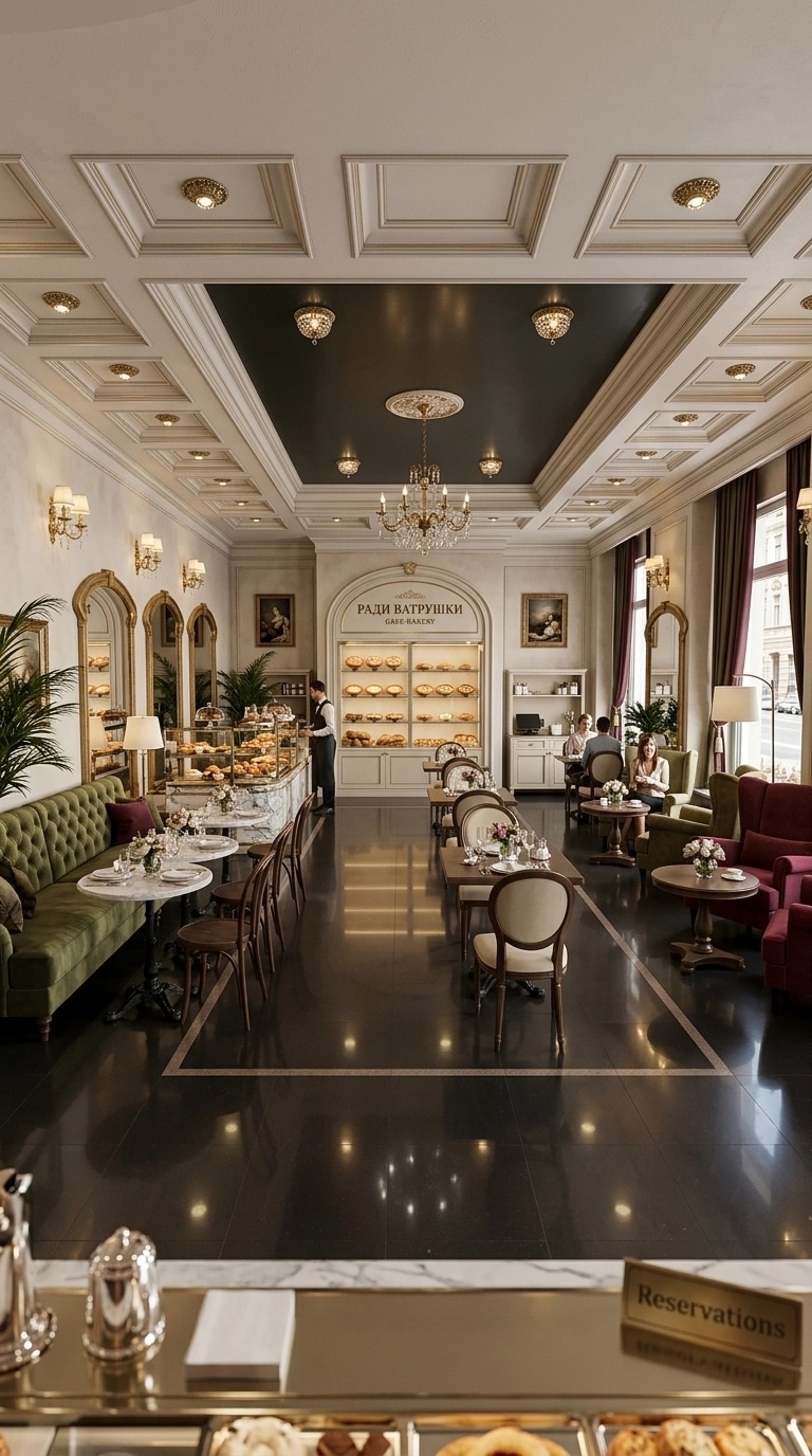 Interior design in Neoclassic style — restaurant by GenRoom AI