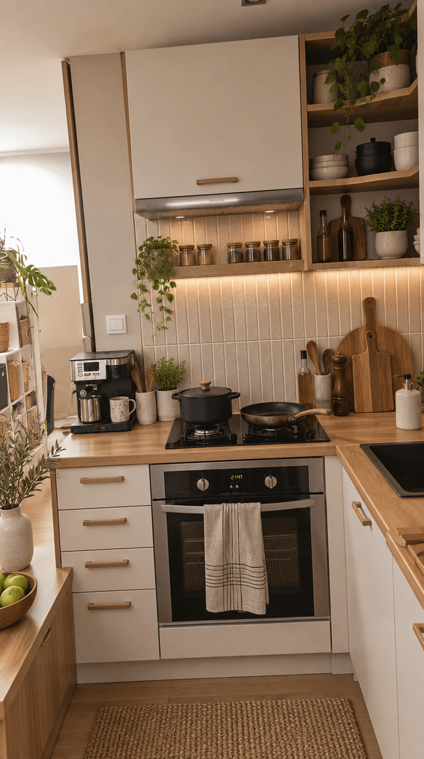 Kitchen interior in Japandi style — photo by GenRoom AI