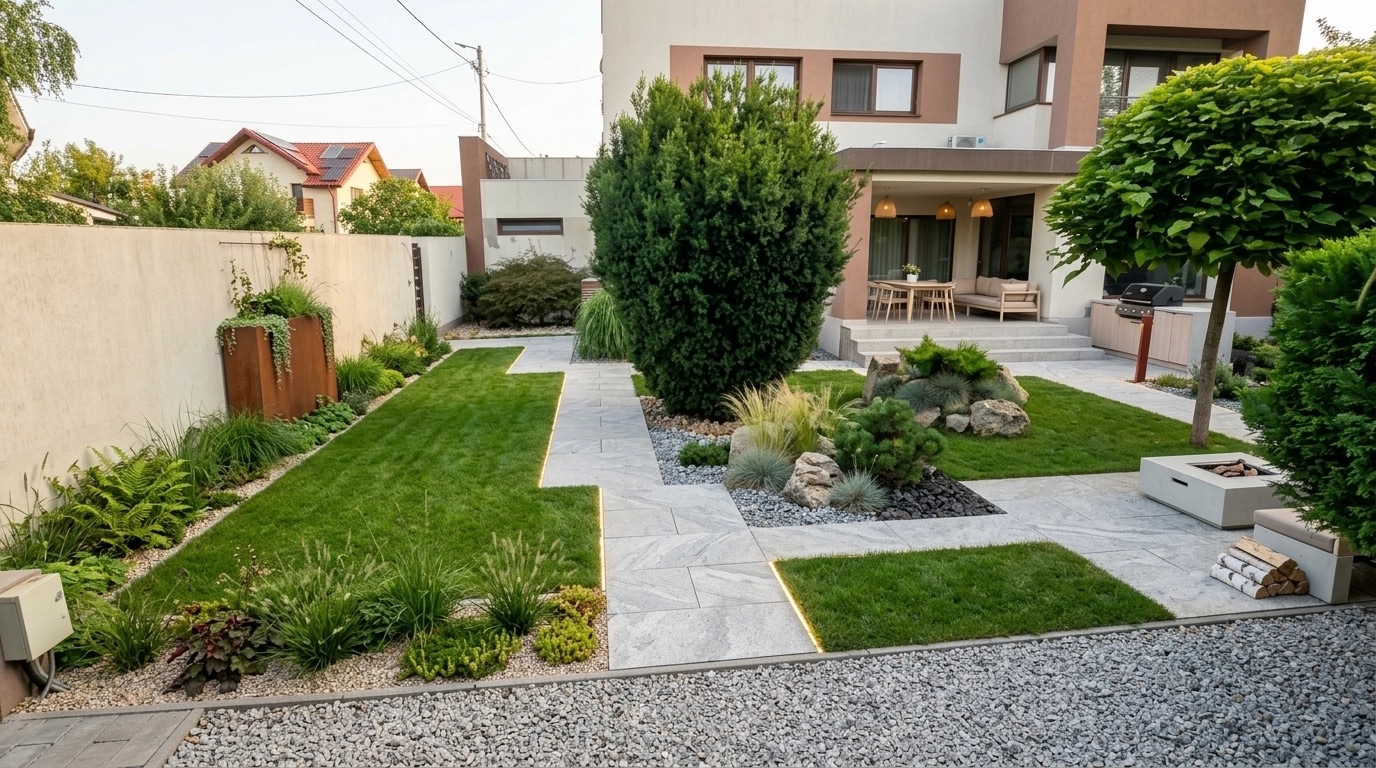 Landscape design in Scandinavian Garden style — Yard by GenRoom AI