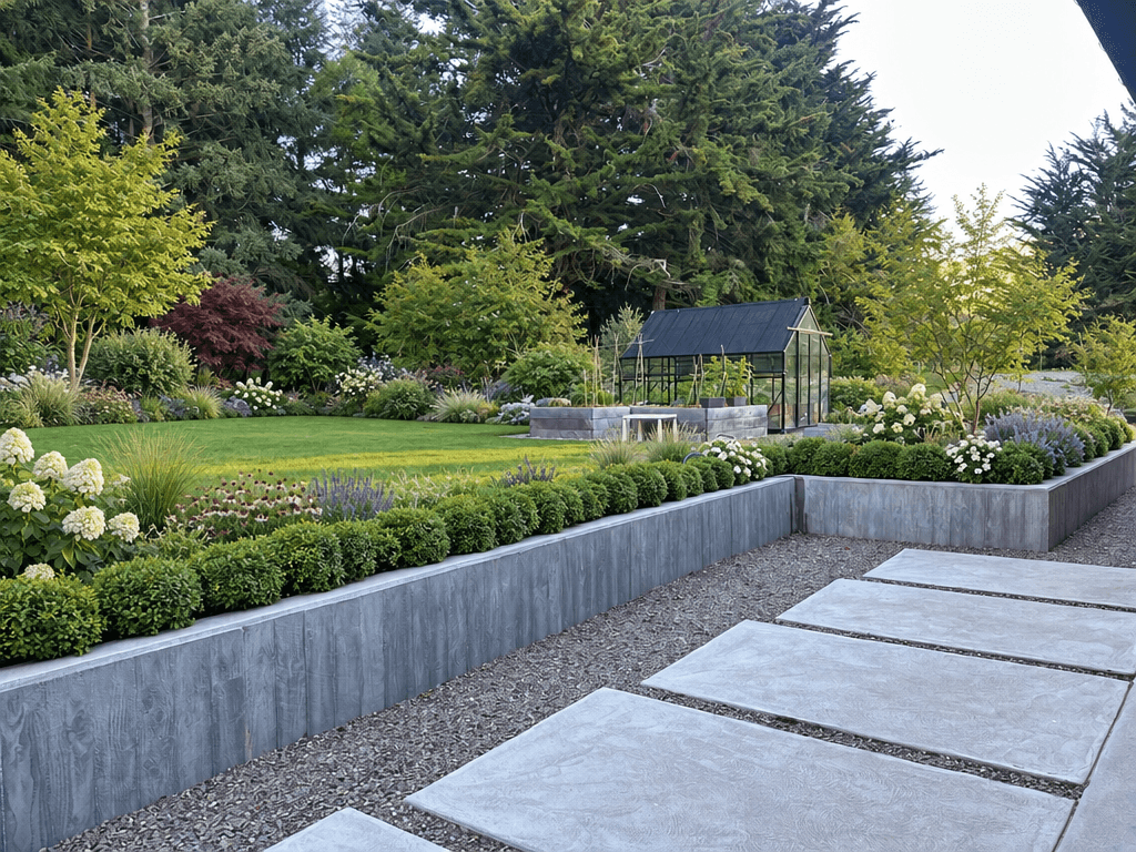 Design paisagístico em estilo Contemporary Yard — Jardim por GenRoom AI