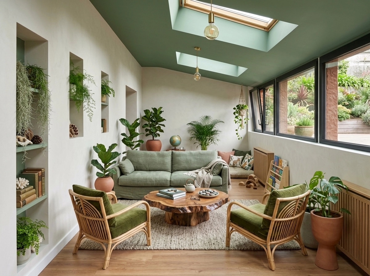 Interior design in Biophilic style — Living Room by GenRoom AI