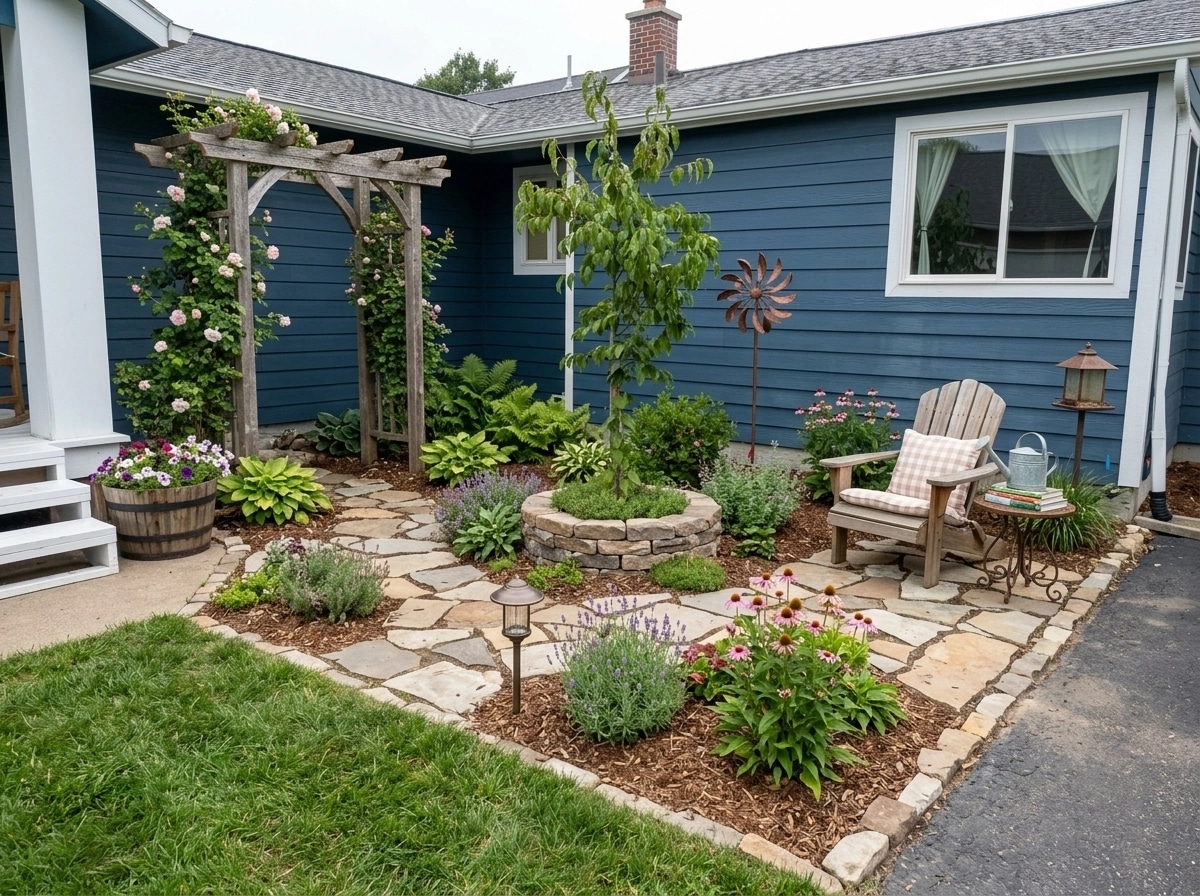 Country Rustic Garden Yard design — yard photo by GenRoom AI