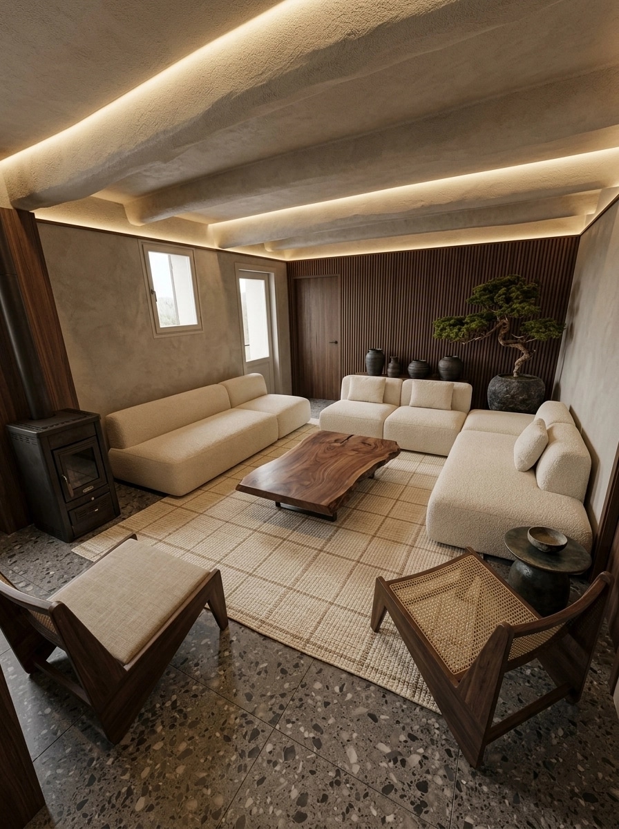 Interior design in Rustic style — Living Room by GenRoom AI
