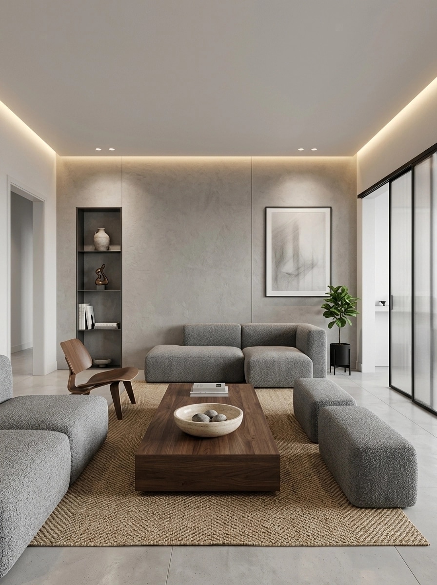 Minimalism Living Room design — interior photo by GenRoom AI