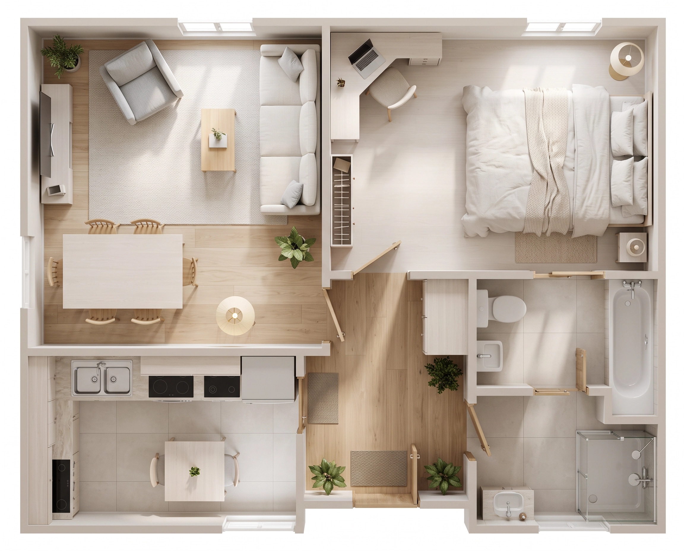 Interior design in Scandinavian style — Living Room by GenRoom AI