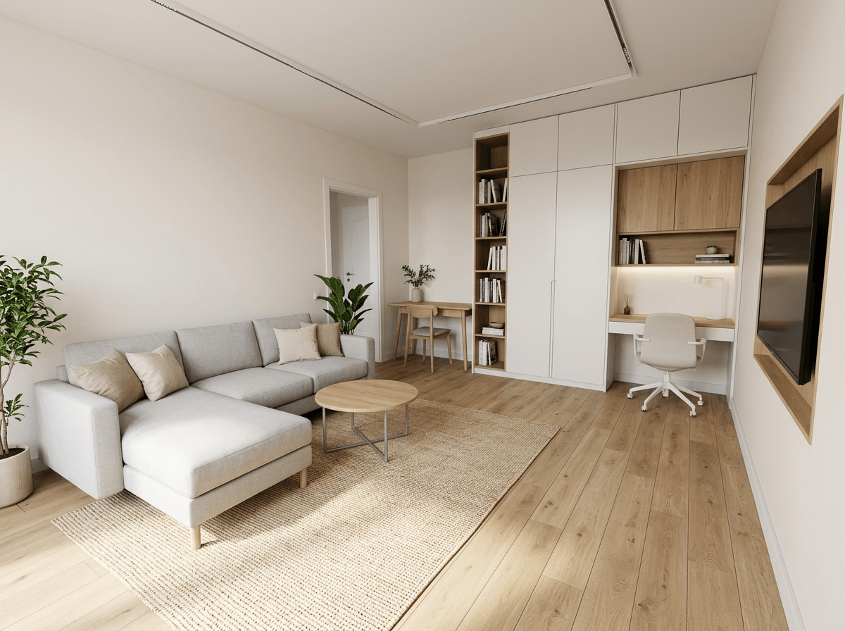 Interior design in Minimalism style — Living Room by GenRoom AI