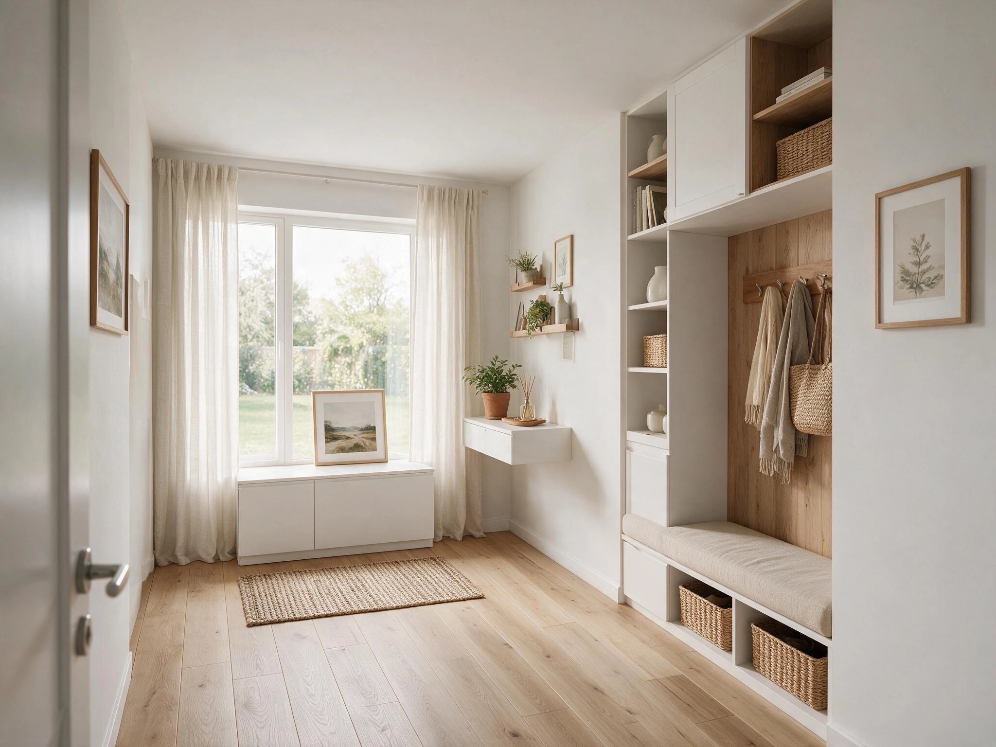 Hallway interior in Scandinavian style — photo by GenRoom AI