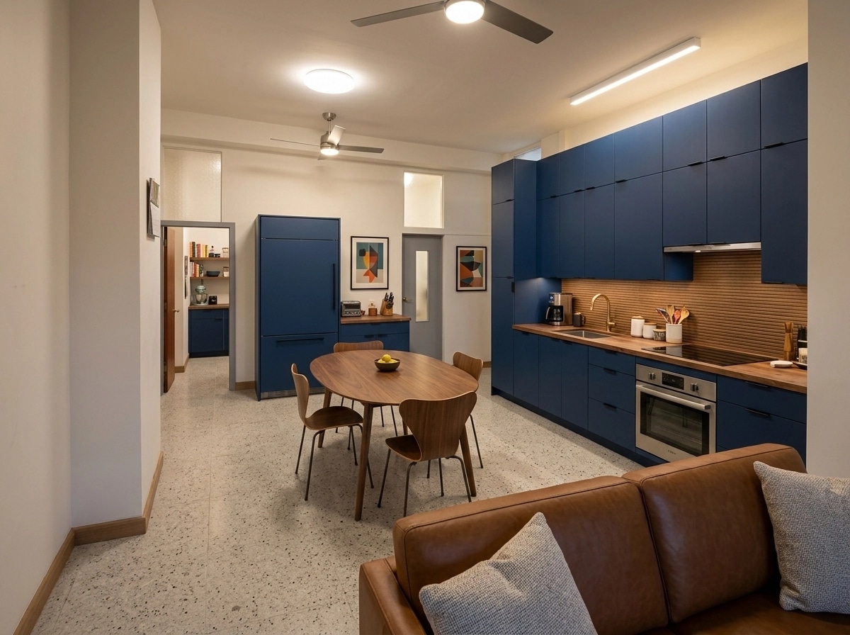 Interior design in Mid-Century Modern style — Kitchen by GenRoom AI