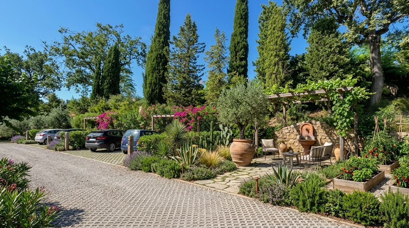 Landscape design in Mediterranean Yard style — Yard by GenRoom AI
