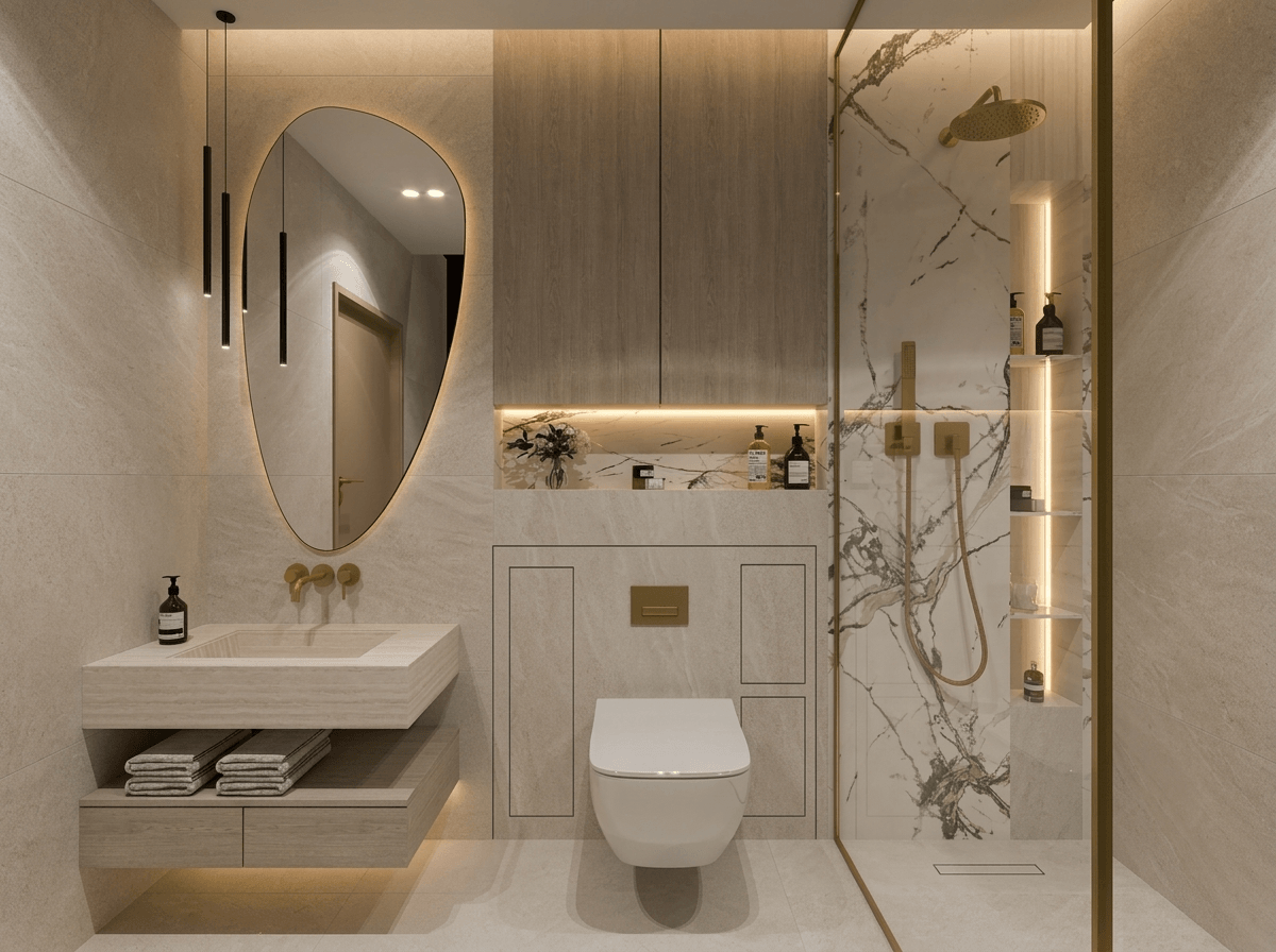Bathroom interior in no_style style — photo by GenRoom AI
