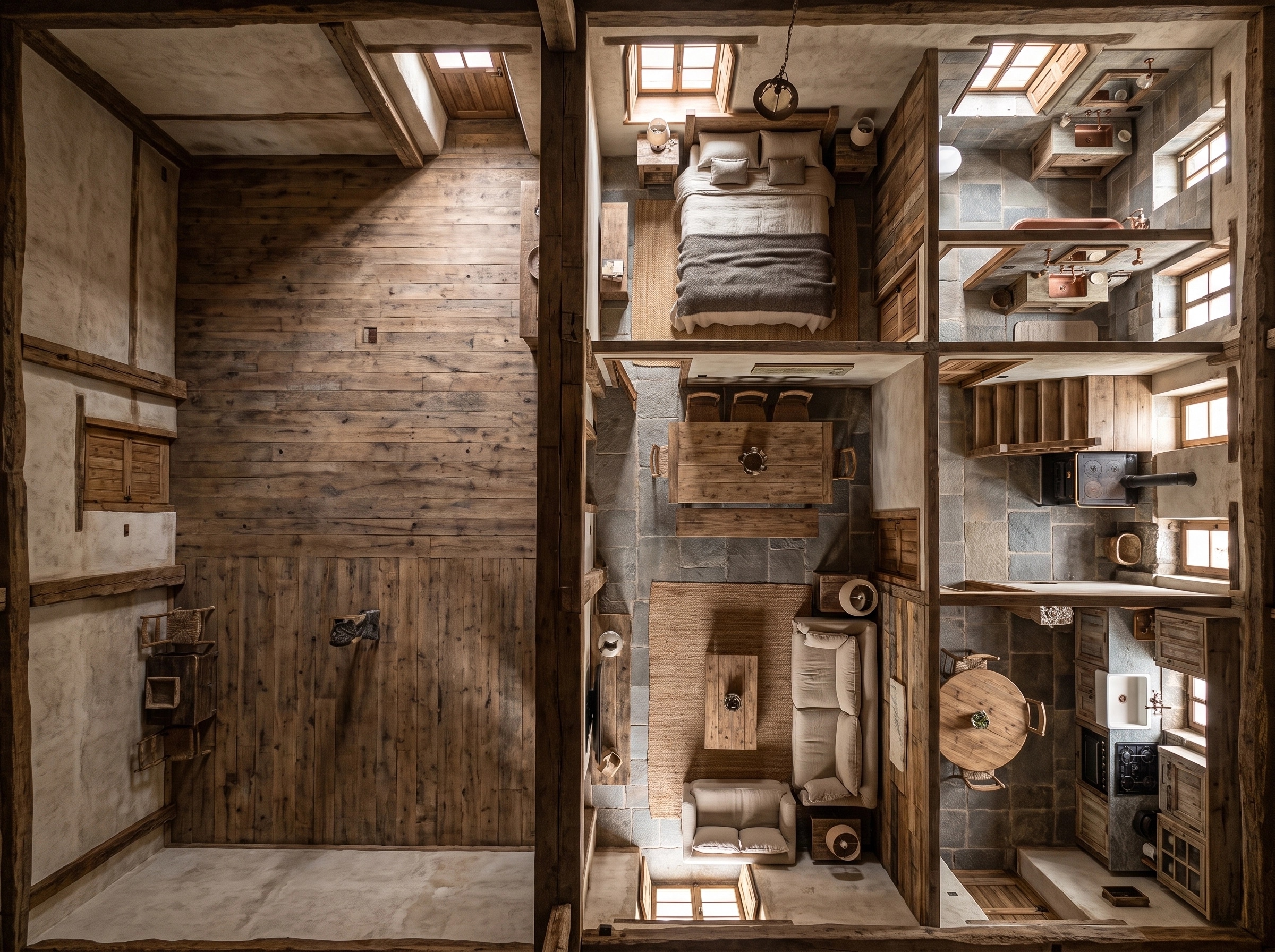 Design de interiores em estilo Rustic — Sala de Estar por GenRoom AI