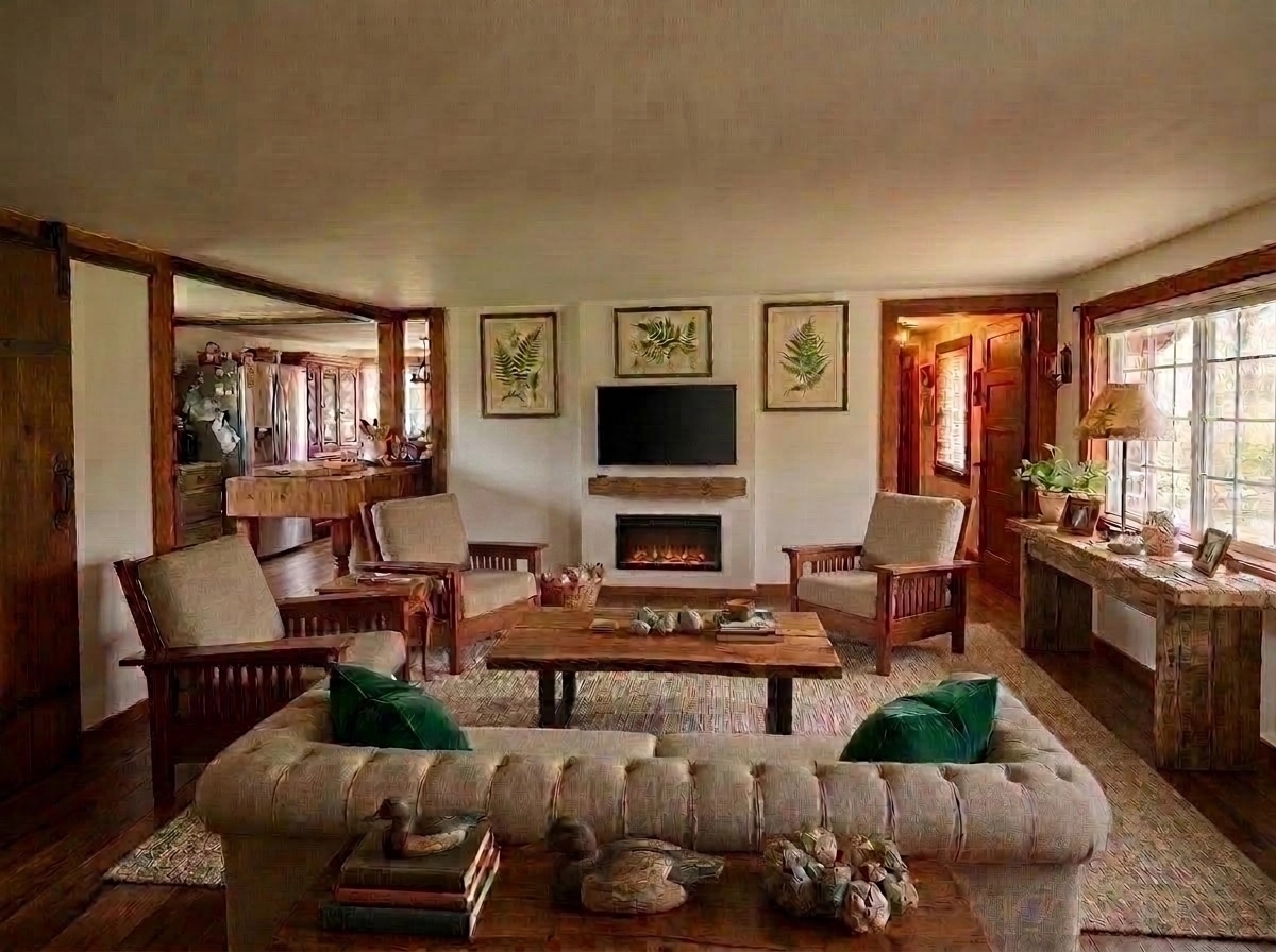 Interior design in Rustic style — Living Room by GenRoom AI