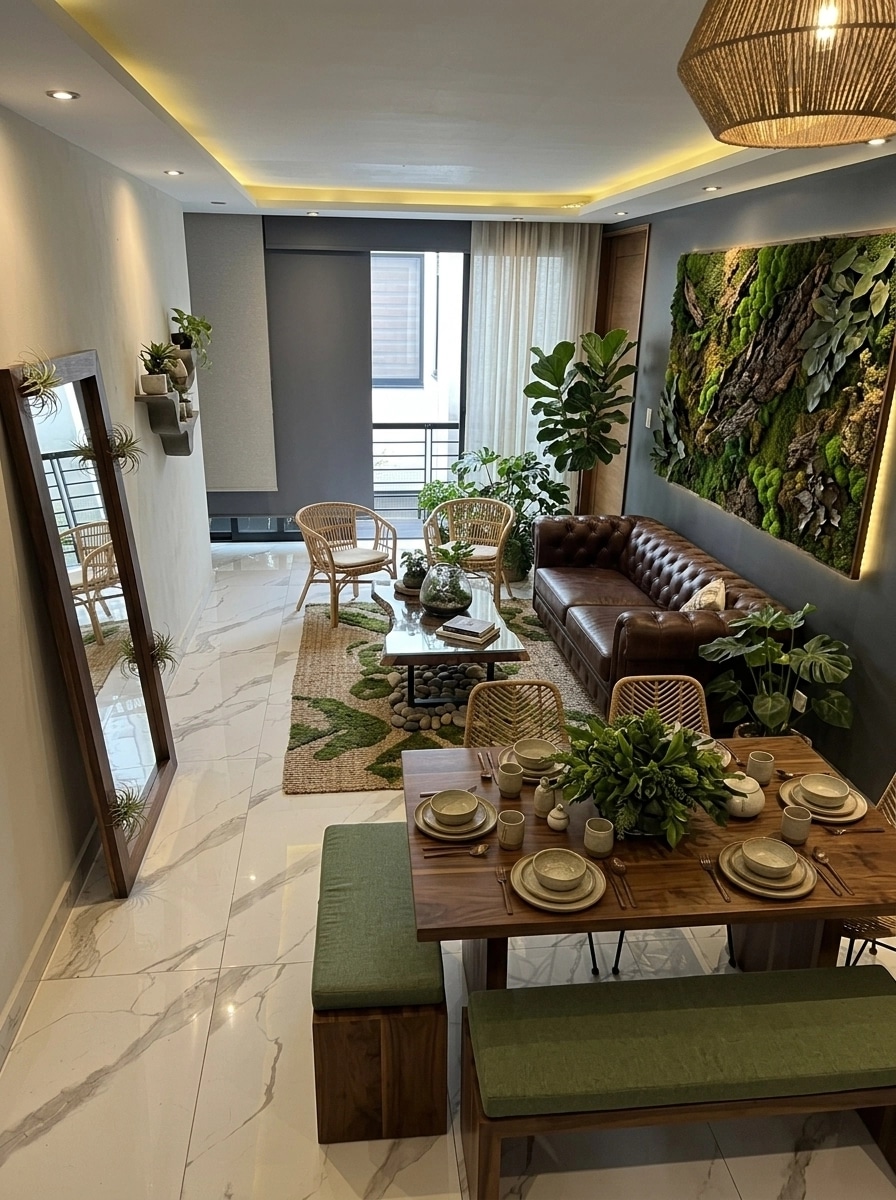 Interior design in Biophilic style — Living Room by GenRoom AI