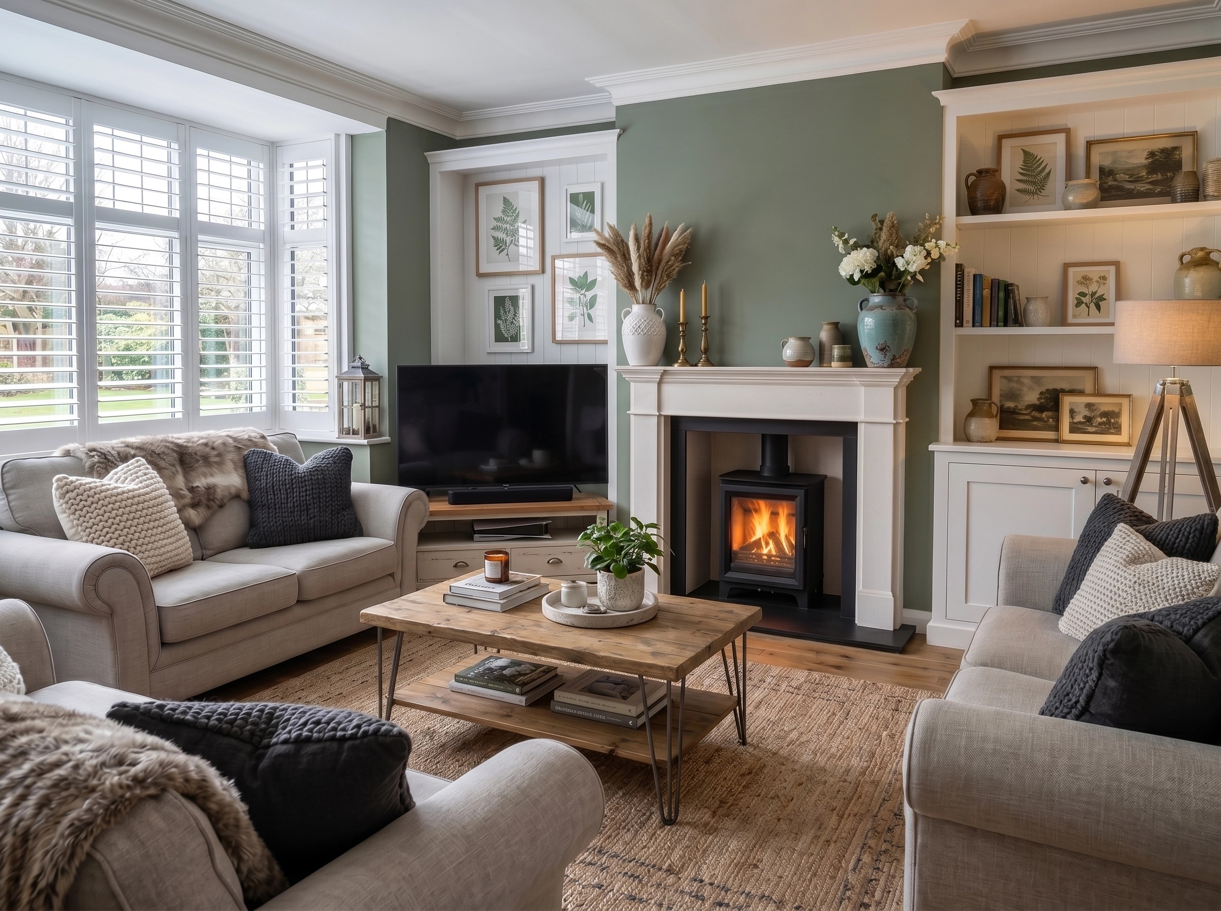Transitional Ruang Tamu design — interior photo by GenRoom AI