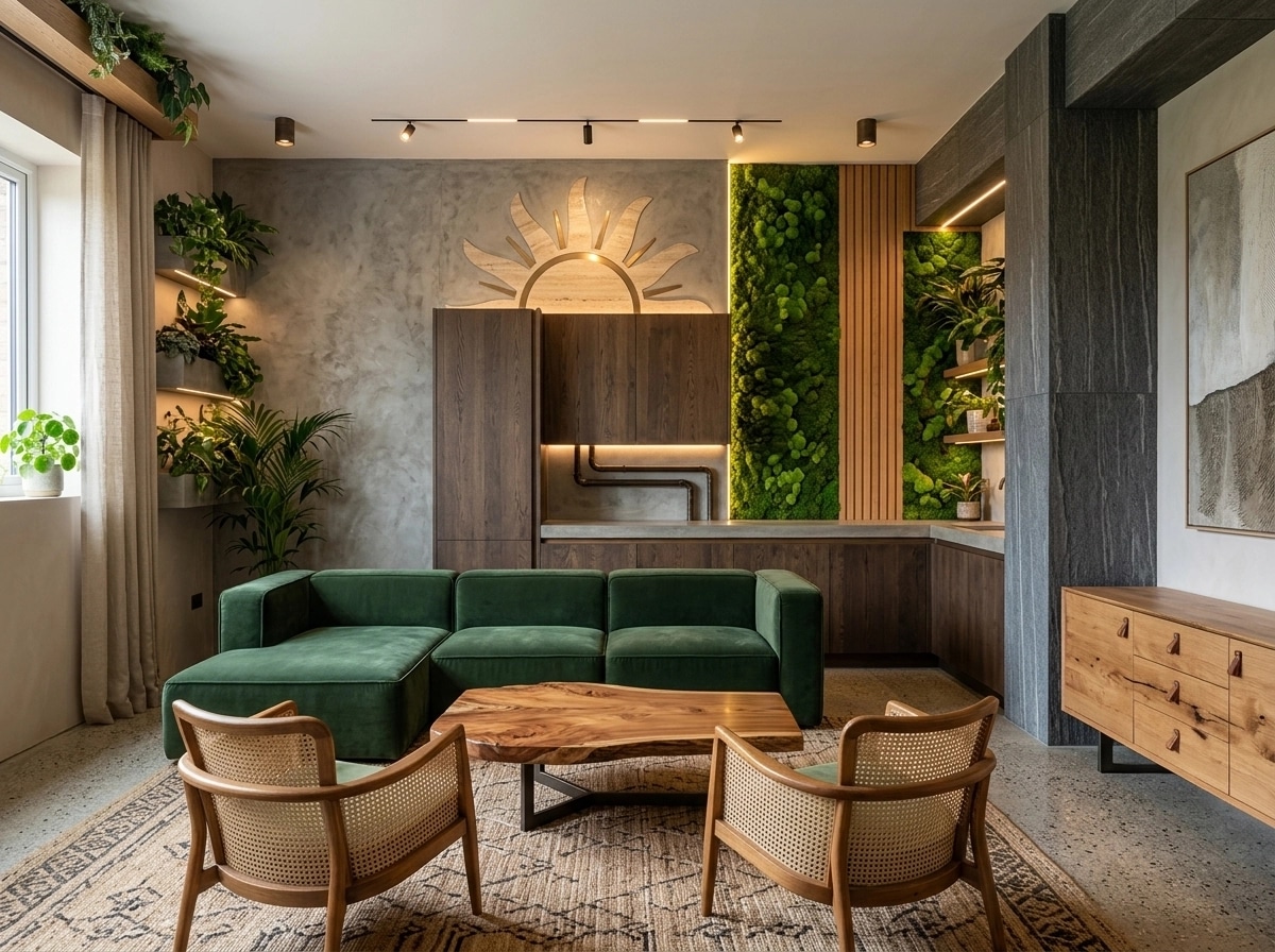 Interior design in Biophilic style — Living Room by GenRoom AI