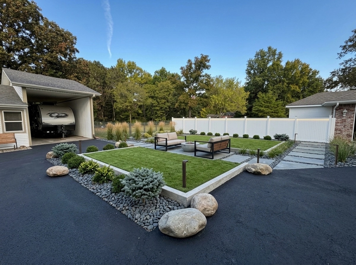 Landscape design in Minimalist Yard style — Yard by GenRoom AI