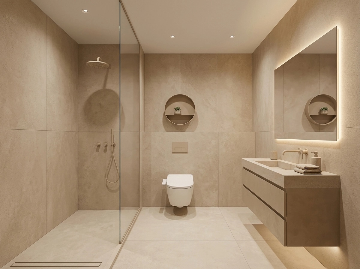 Minimalism Bathroom design — interior photo by GenRoom AI