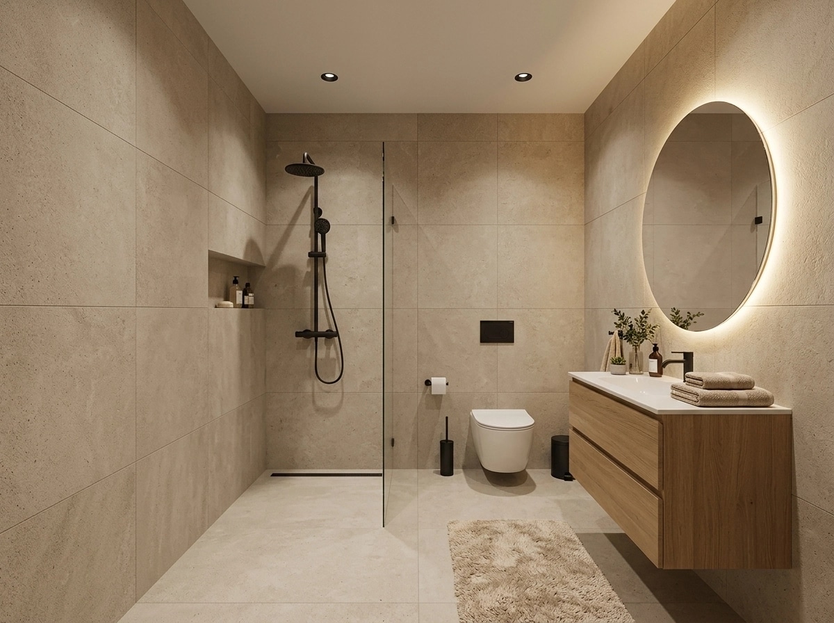 Bathroom interior in Scandinavian style — photo by GenRoom AI