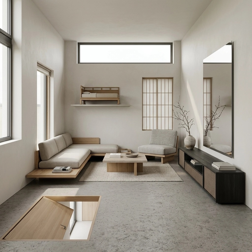 Interior design in Minimalism style — Living Room by GenRoom AI