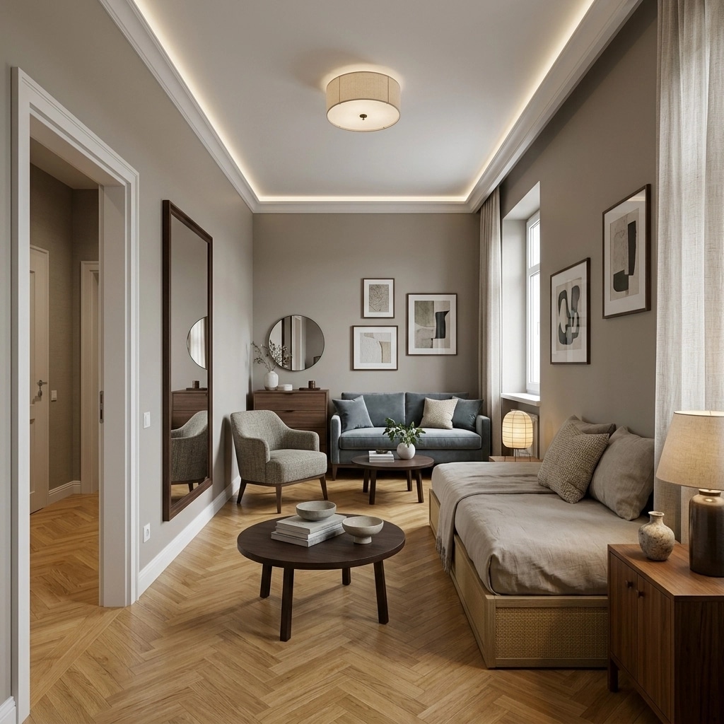 Transitional Living Room design — interior photo by GenRoom AI