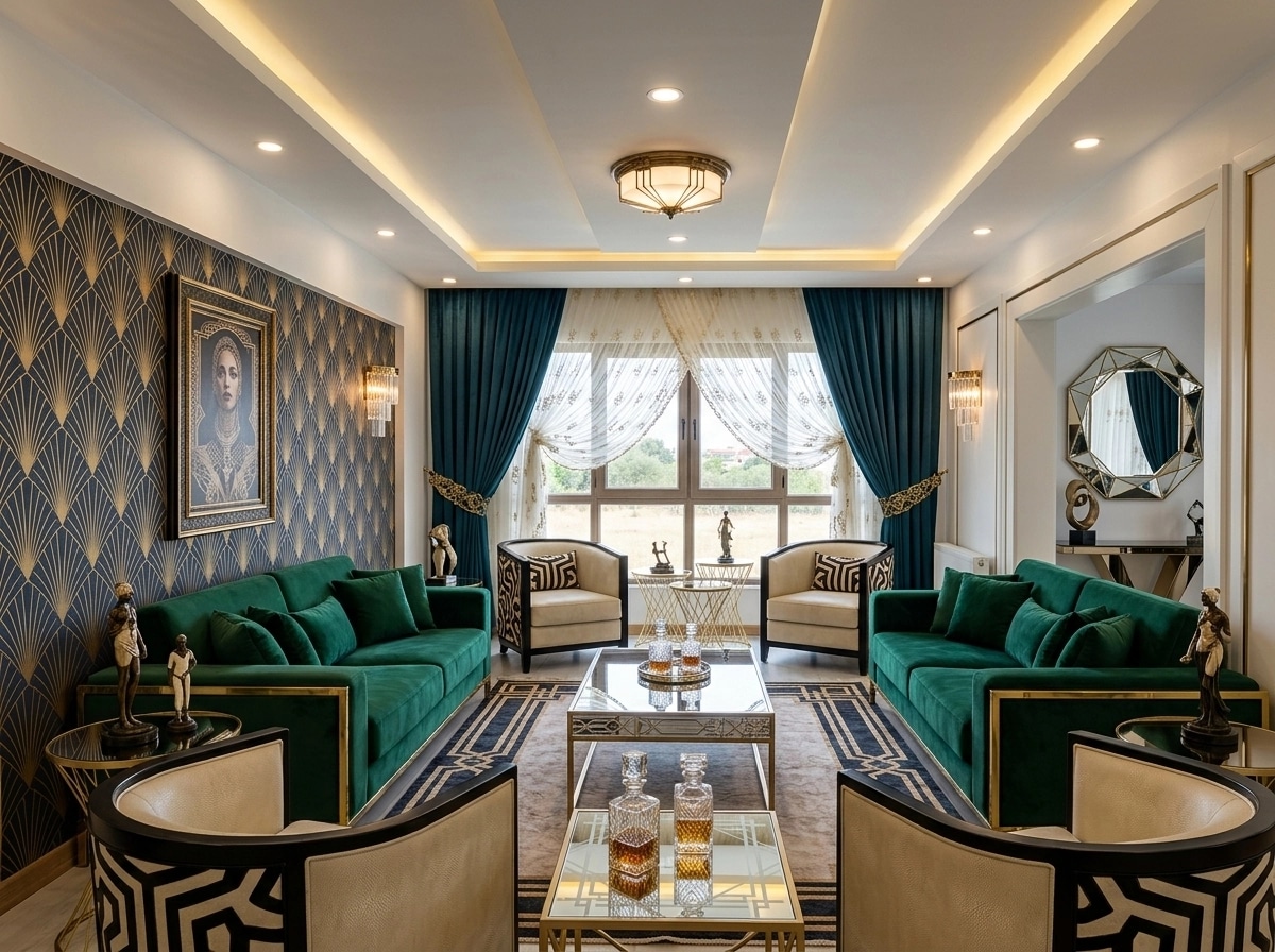 Art Deco Living Room design — interior photo by GenRoom AI