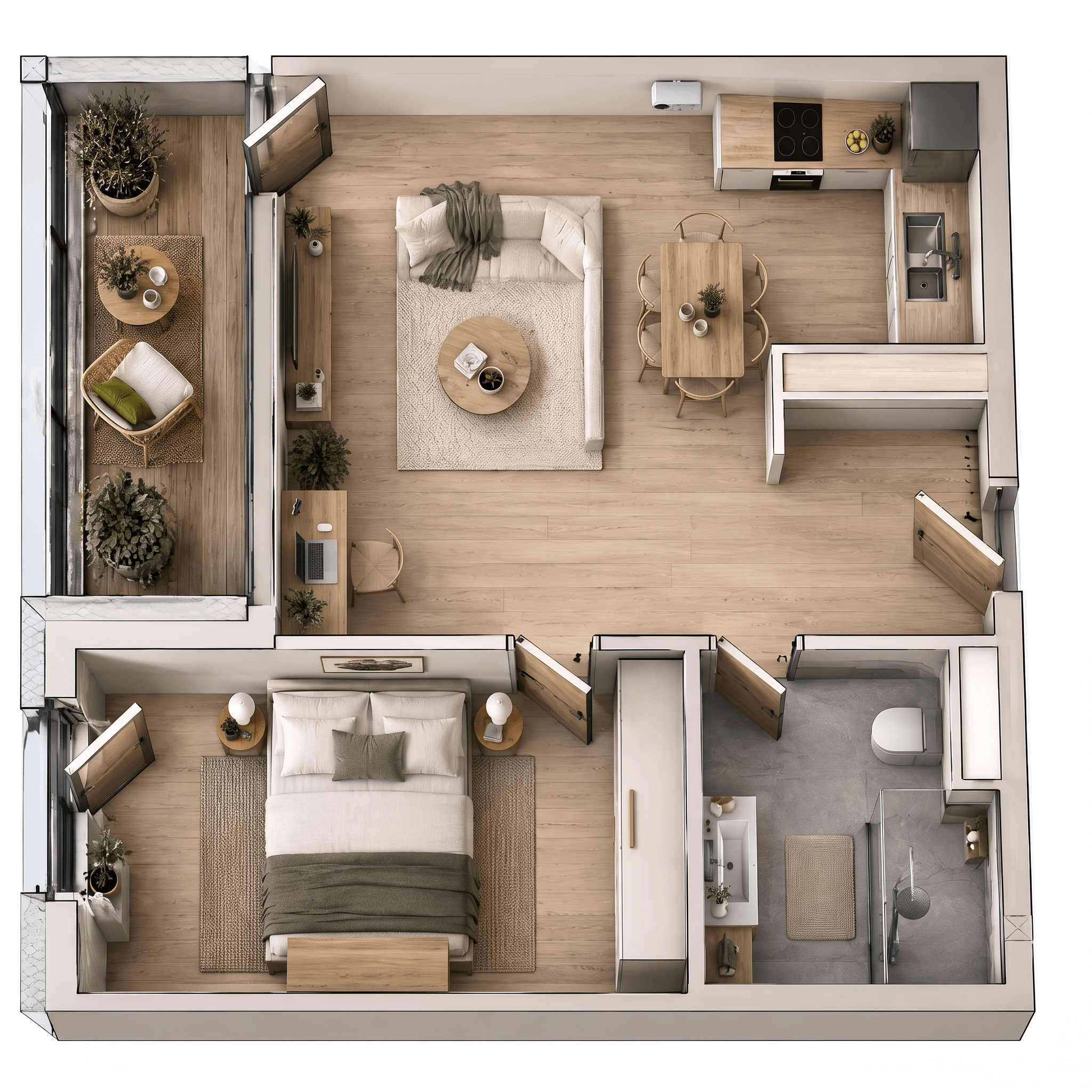 Interior design in Scandinavian style — Living Room by GenRoom AI
