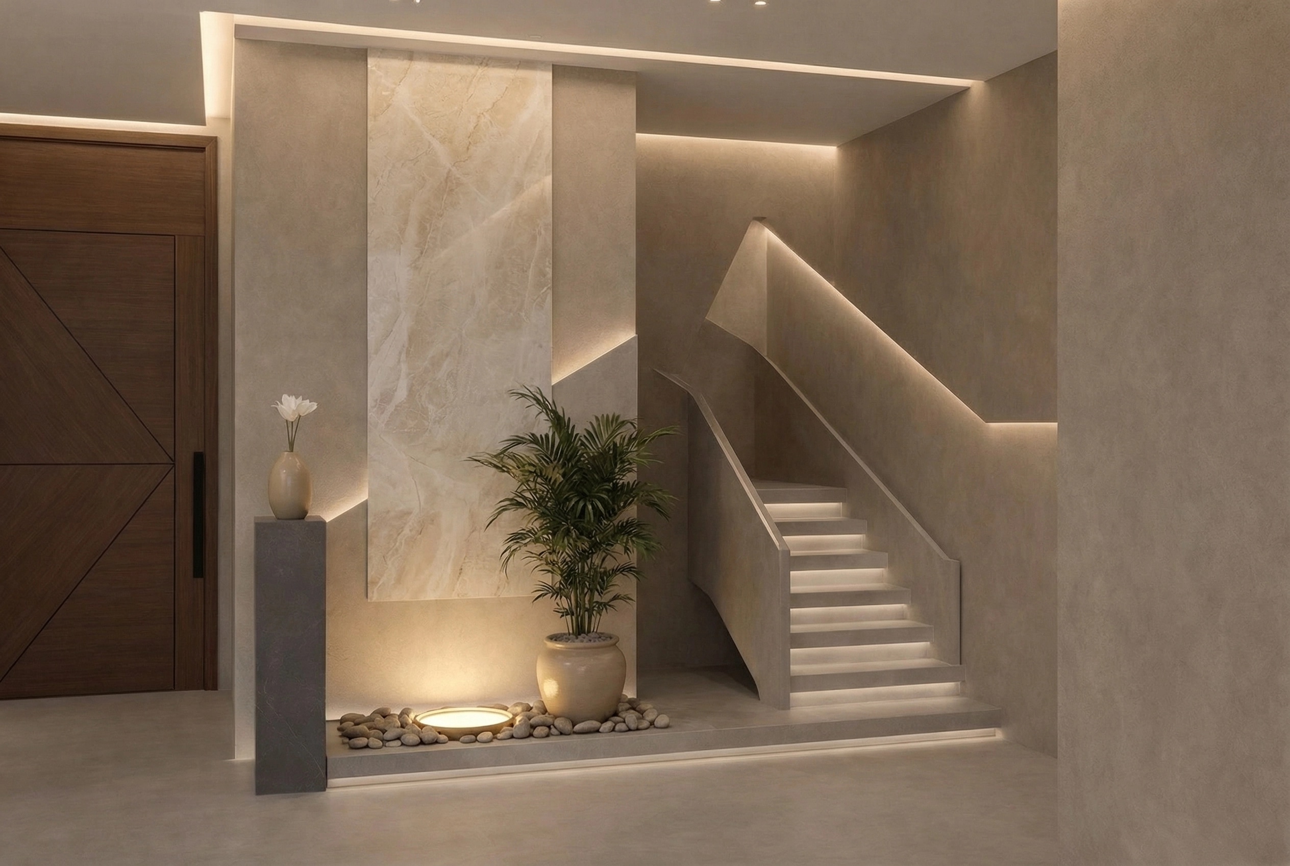 Hallway interior in Contemporary style — photo by GenRoom AI
