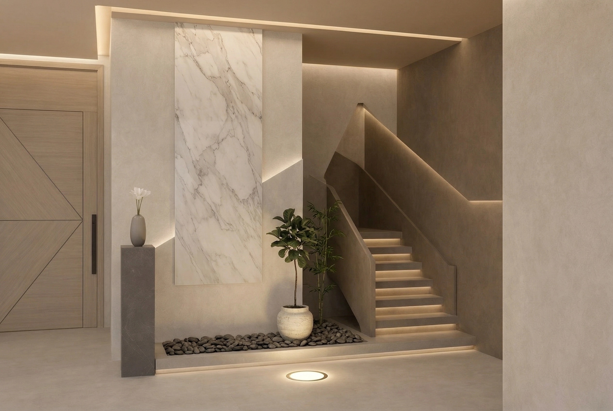 Hallway interior in Minimalism style — photo by GenRoom AI