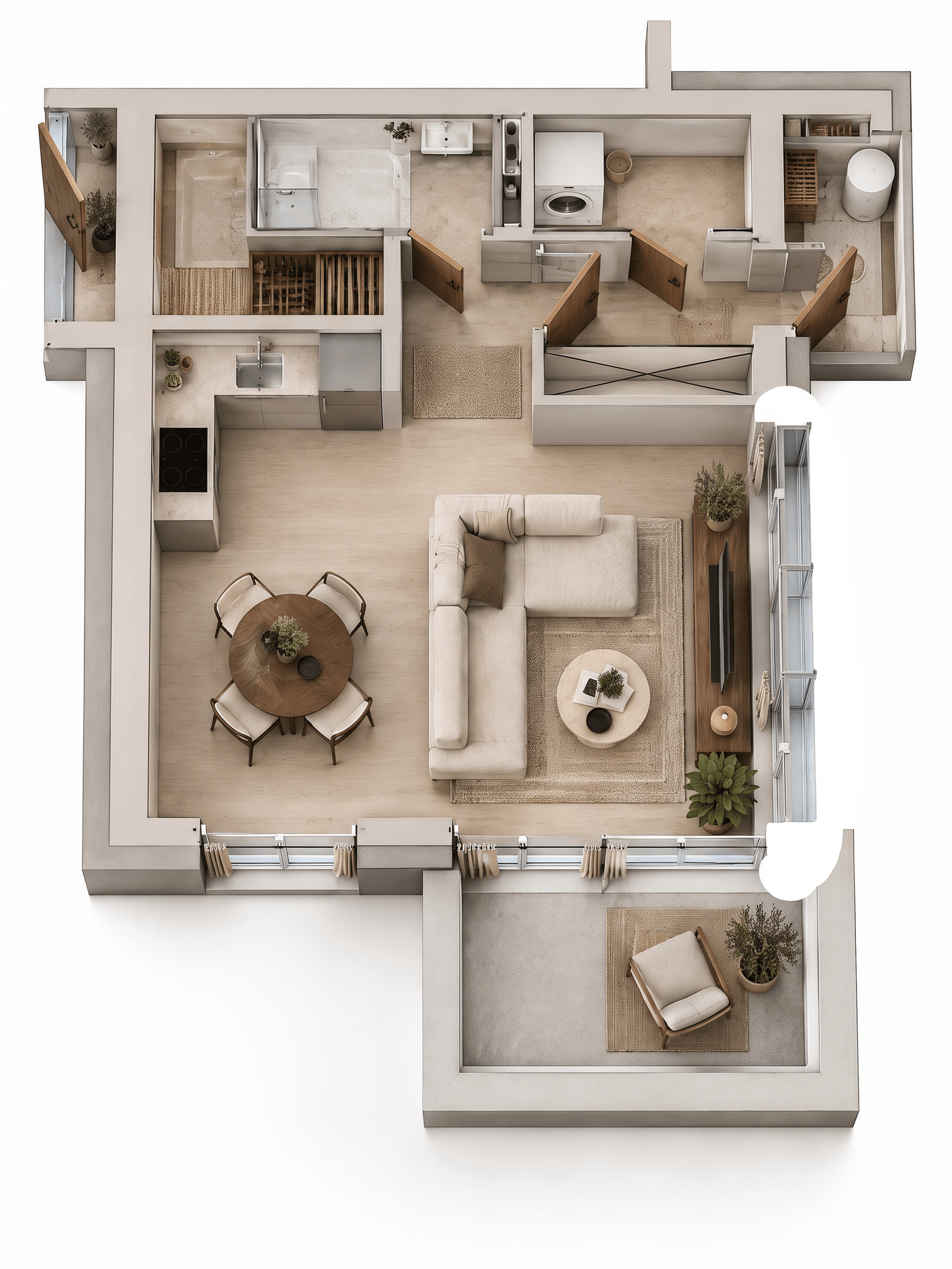 Interior design in Japandi style — Living Room by GenRoom AI