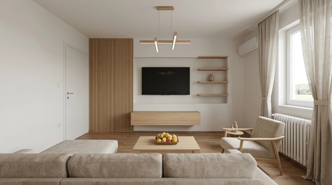Interior design in Minimalism style — Living Room by GenRoom AI