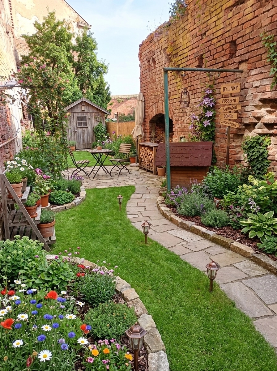 Country Rustic Garden Jardim design — yard photo by GenRoom AI