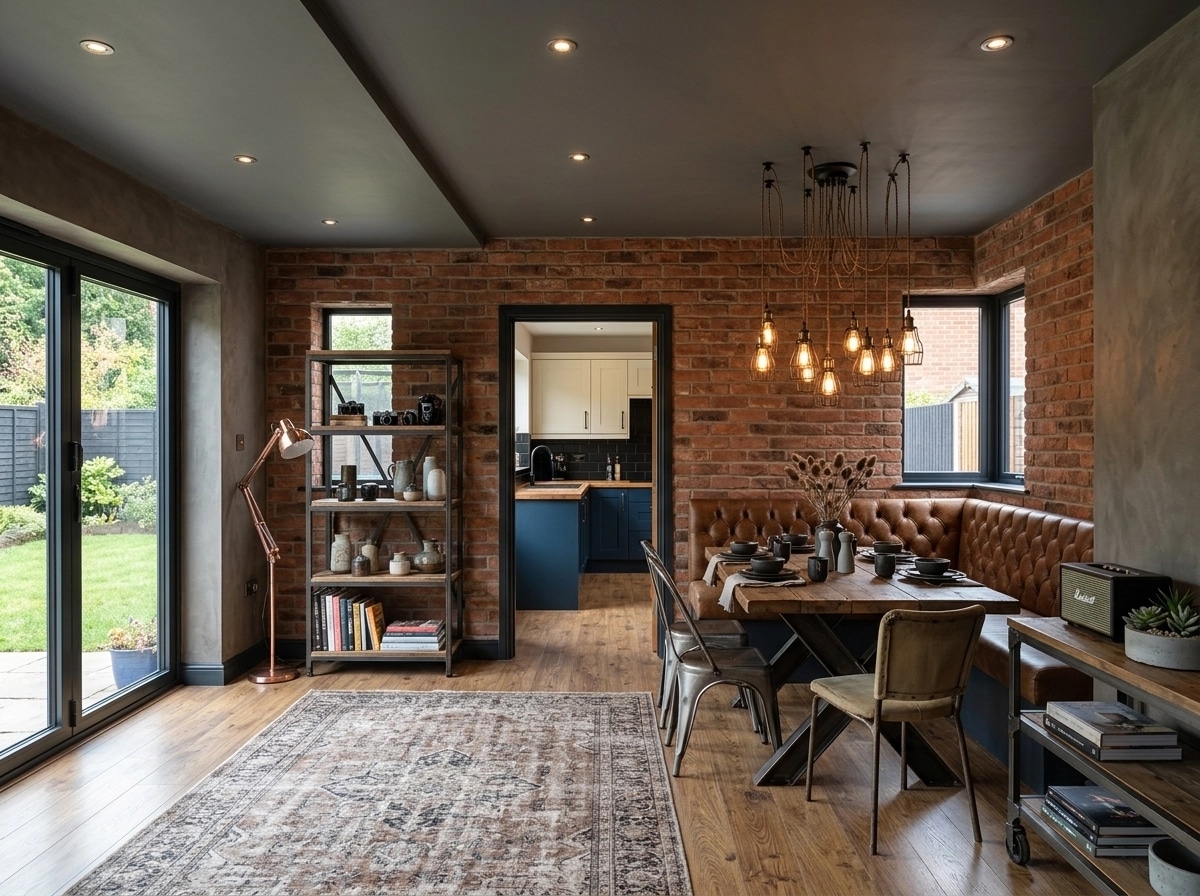Interior design in Loft / Industrial style — dining_room by GenRoom AI