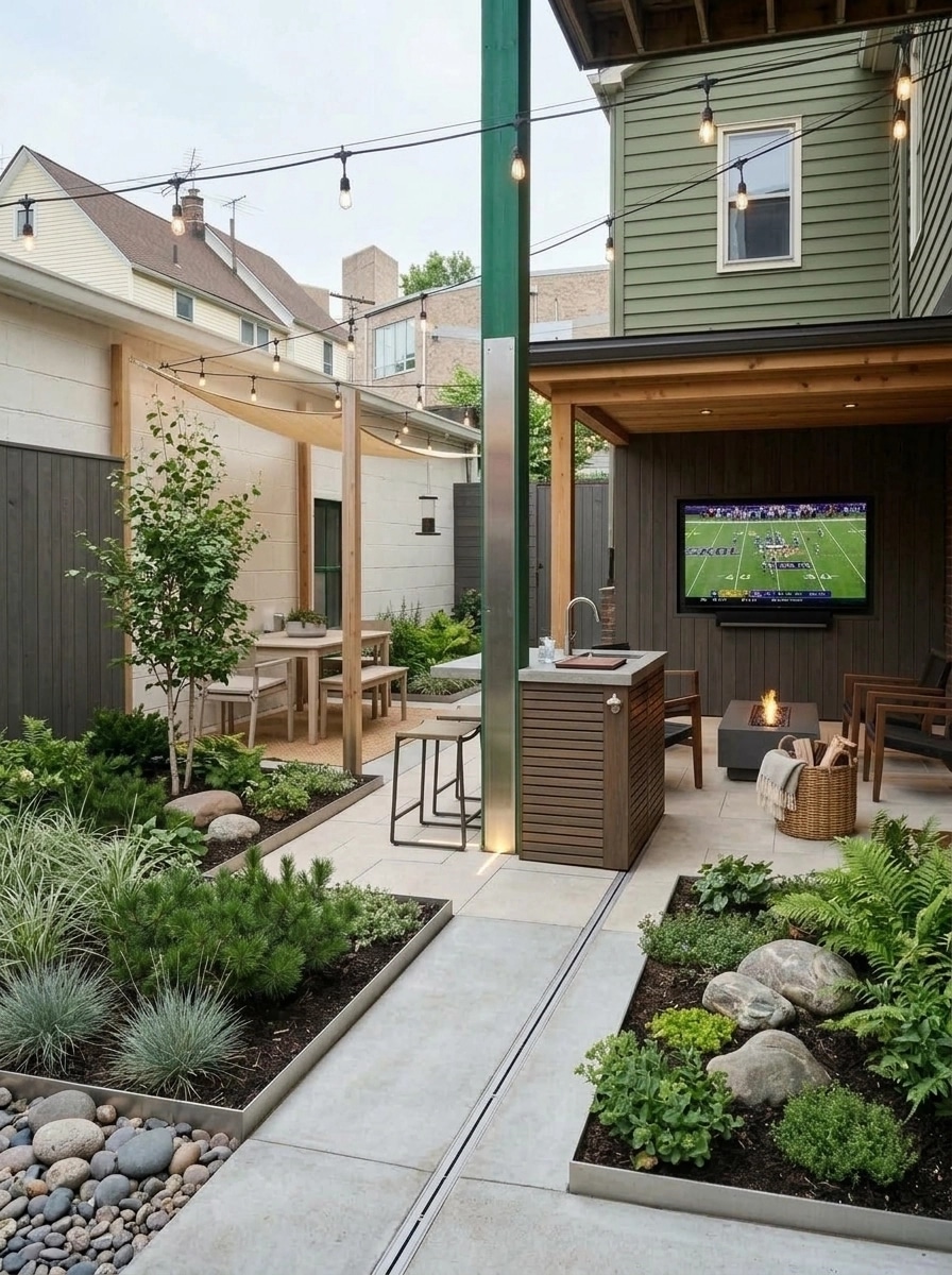 Landscape design in Scandinavian Garden style — Yard by GenRoom AI