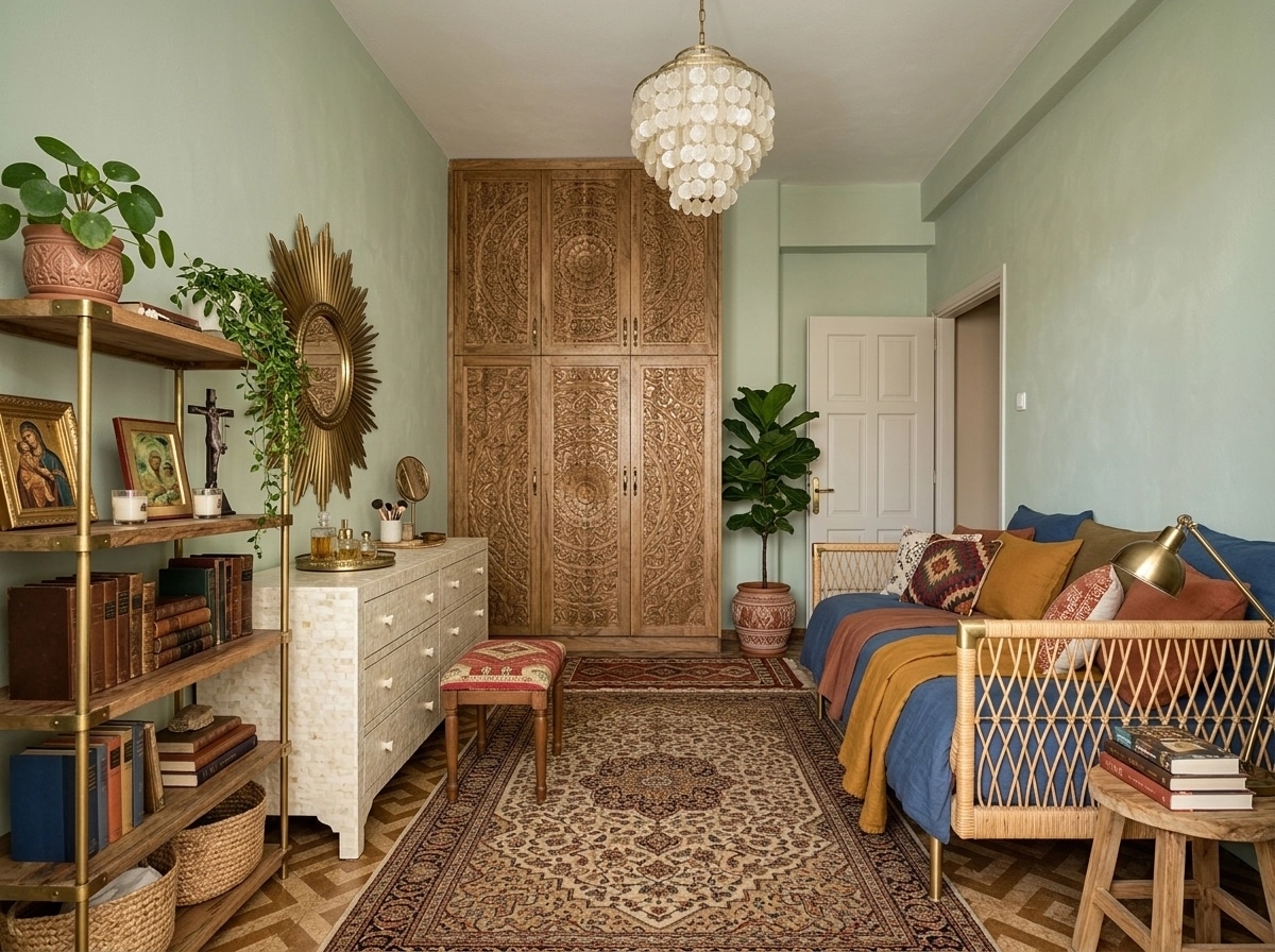 Bohemian Bedroom design — interior photo by GenRoom AI