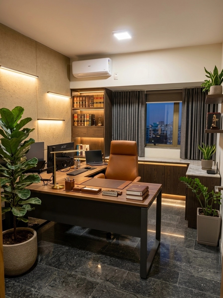 Office interior in Contemporary style — photo by GenRoom AI
