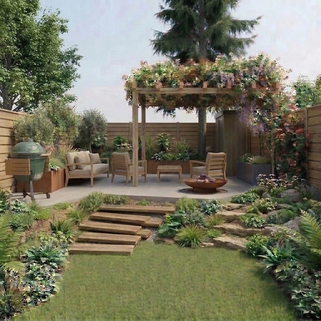 Landscape design in Eco Natural Garden style — Yard by GenRoom AI