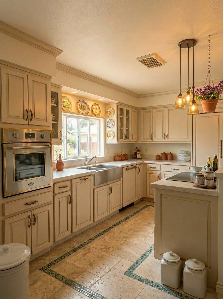 Kitchen interior in Mediterranean style — photo by GenRoom AI