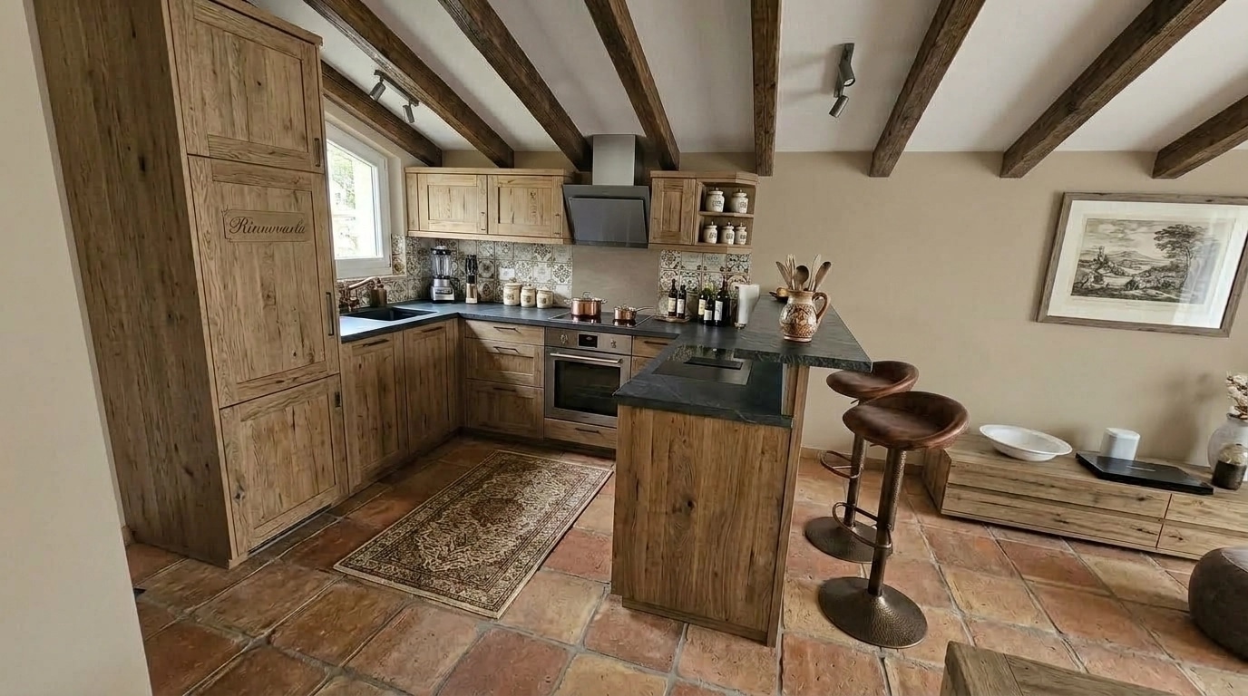Interior design in Rustic style — Kitchen by GenRoom AI