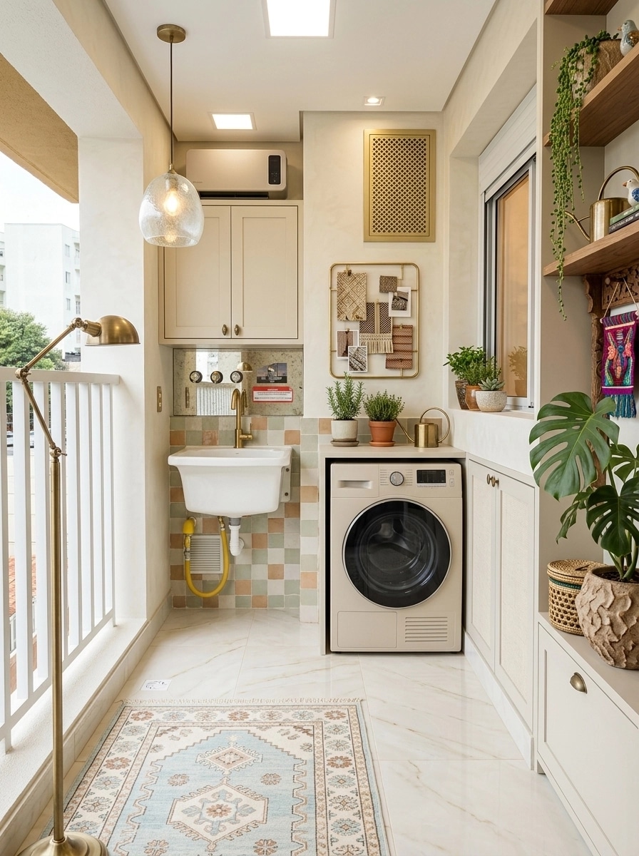 Interior design in Eclectic style — laundry by GenRoom AI