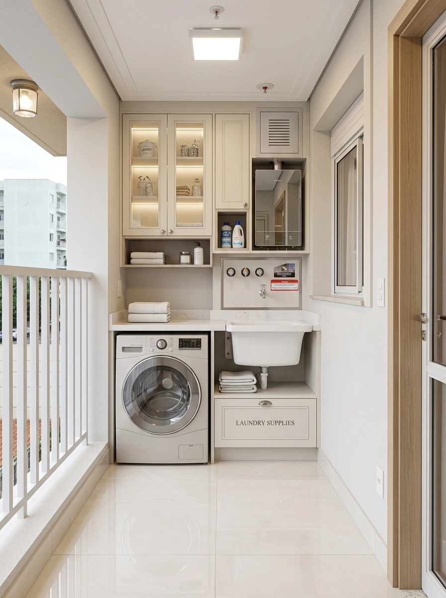 Interior design in Transitional style — laundry by GenRoom AI