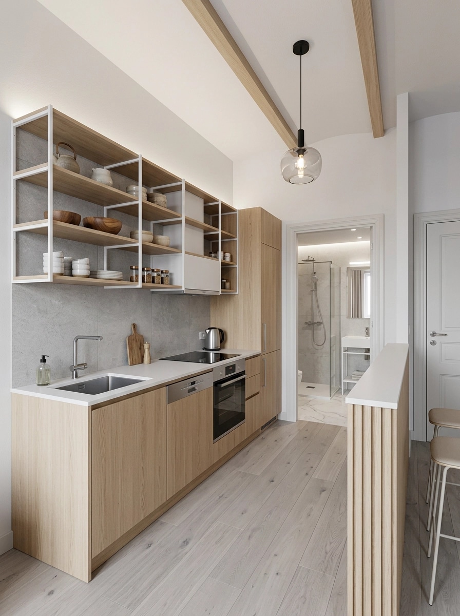Kitchen interior in Scandinavian style — photo by GenRoom AI