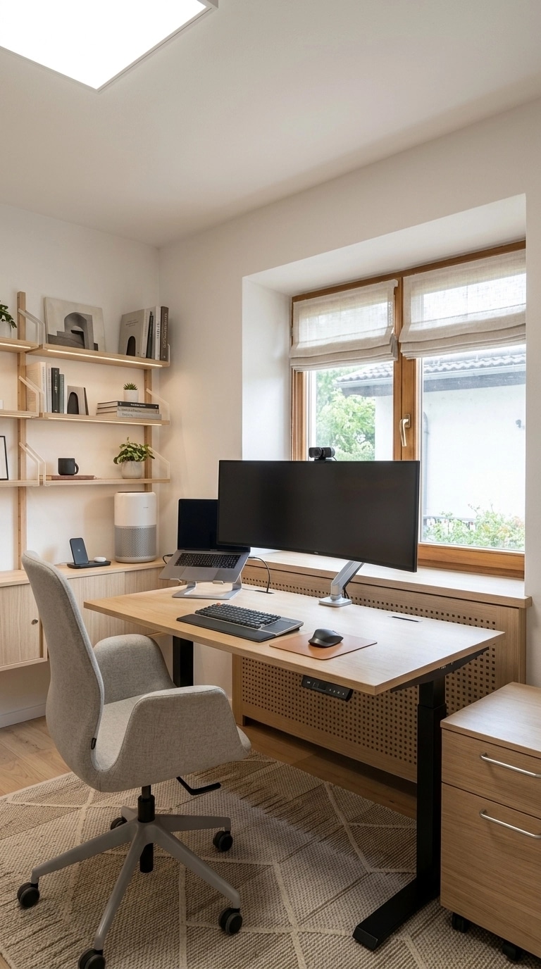 Office interior in Scandinavian style — photo by GenRoom AI