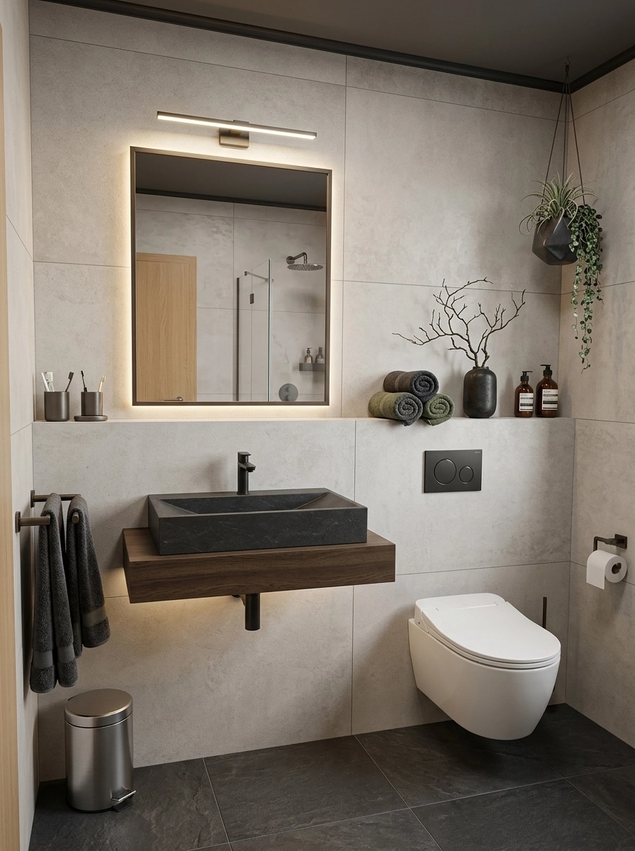 Bathroom interior in Contemporary style — photo by GenRoom AI