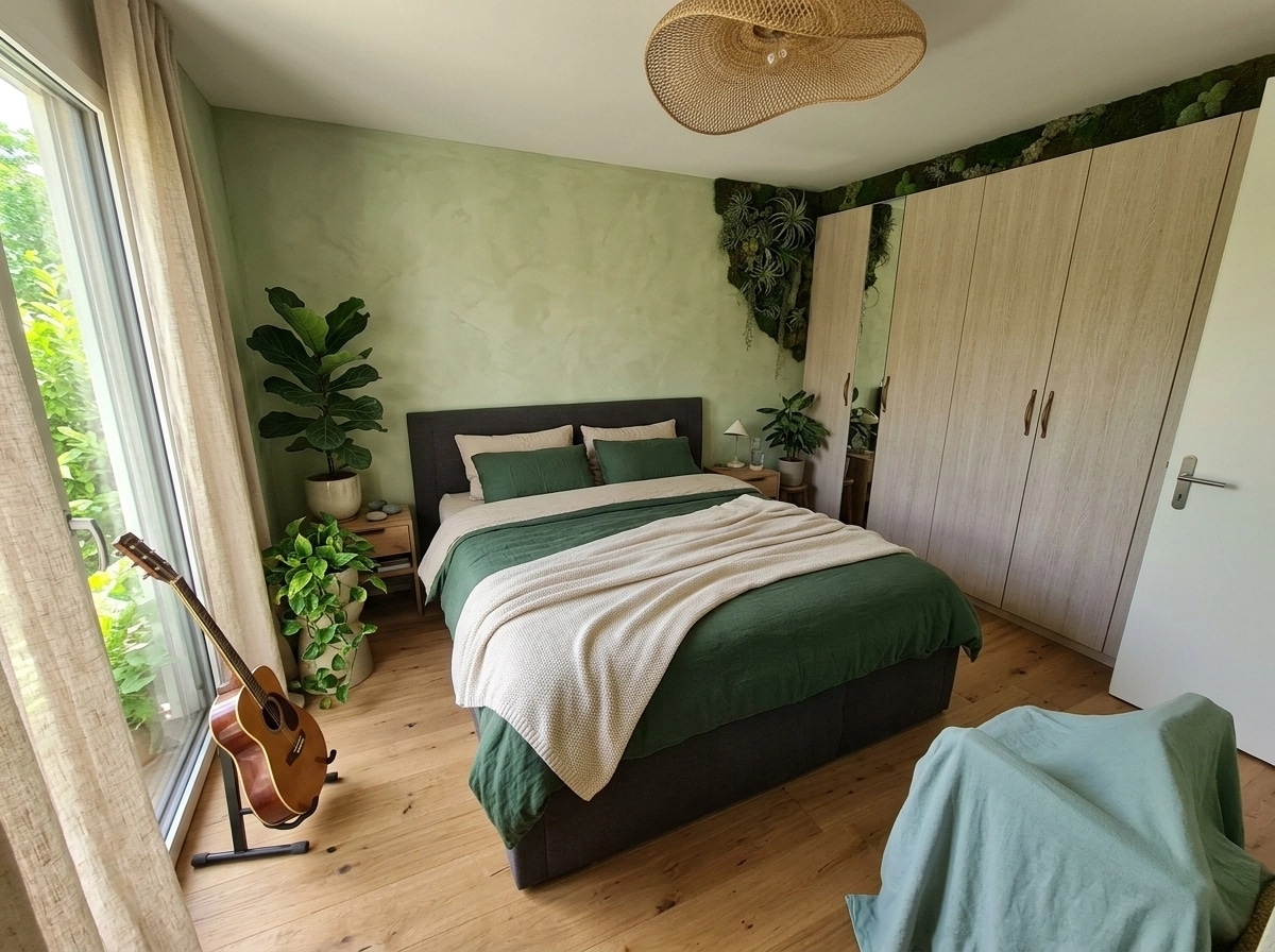 Interior design in Biophilic style — Bedroom by GenRoom AI